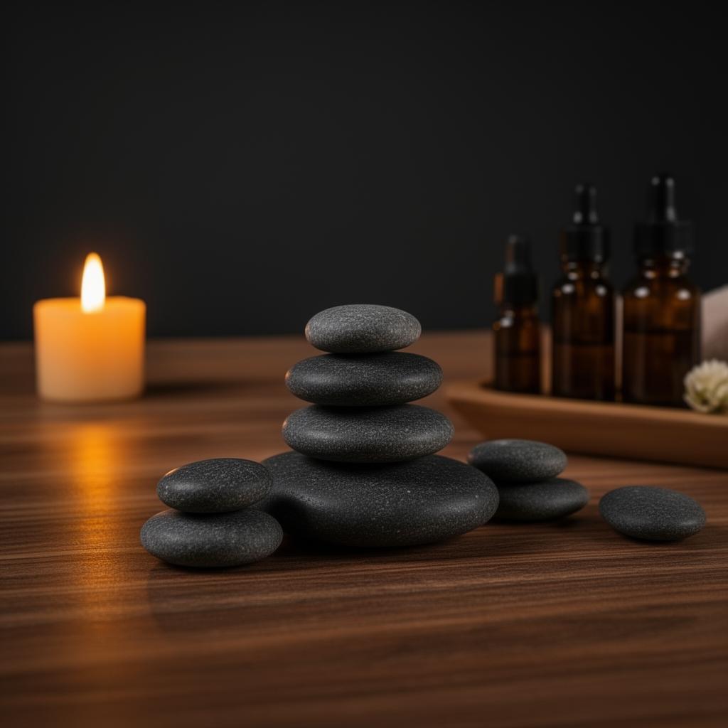 Hot stone therapy setup